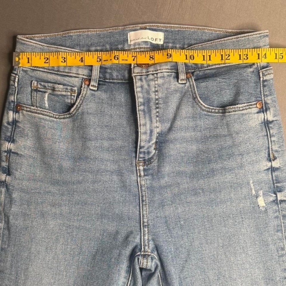 LOFT High Waist Flare Crop Light Wash Jeans, Size 4 - Picture 2 of 8